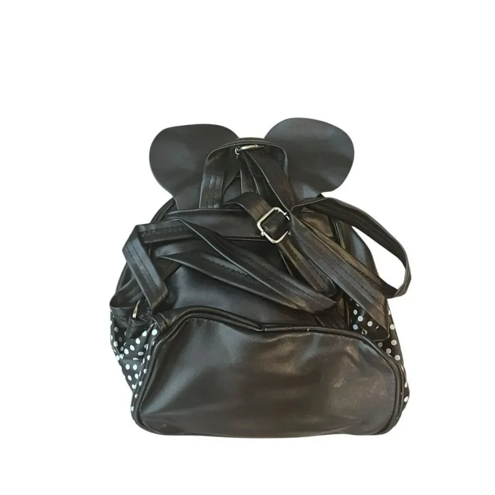 Little Girls Toddler Minnie Mouse Mini Backpack Bow Polka Dot Polyeurethane New